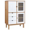 vidaXL Visoka komoda OTTA rjava in bela 85x43x125 cm trdna borovina
