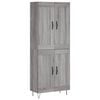vidaXL Visoka komoda siva sonoma 69,5x34x180 cm inženirski les