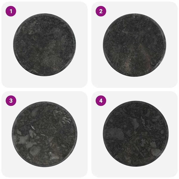 vidaXL Mizna plo&scaron;ča črna &Oslash; 60x2,5 cm marmor