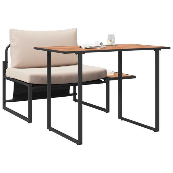 vidaXL Komplet za jedilnico v vrtu 2 pcs Taupe Jeklo