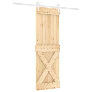 vidaXL Drsna vrata 80 x 210 cm Trdna borovina Naravna in bela
