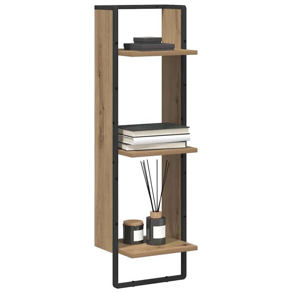 vidaXL Stenska polica Umetni hrast 30 x 25 x 100 cm Konstruiran les