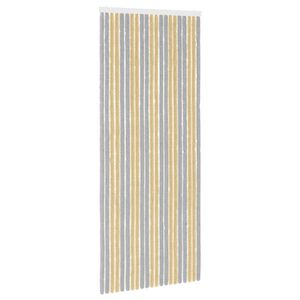 vidaXL Zaslon proti insektom Chenille Siva in bež 90 x 220 cm 100% PP