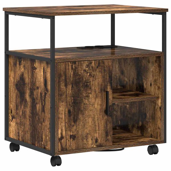 vidaXL Omara z polnilno postajo Dimljeni oreh 61 x 46 x 67 cm