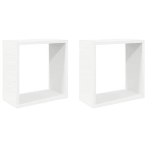 vidaXL Stenska polica kockasta 2 kosa bela 30x15x30 cm