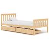 vidaXL Posteljni okvir z 2 predaloma trdna borovina 100x200 cm