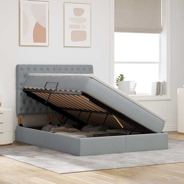 vidaXL Postelja z dodatnim prostorom za shranjevanje in vzmetnico