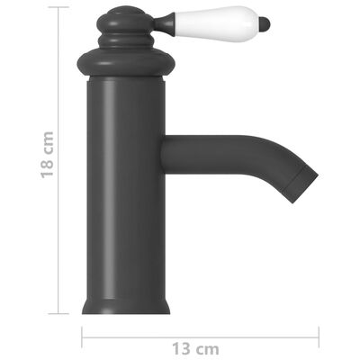 vidaXL Kopalniška armatura za umivalnik siva 130x180 mm