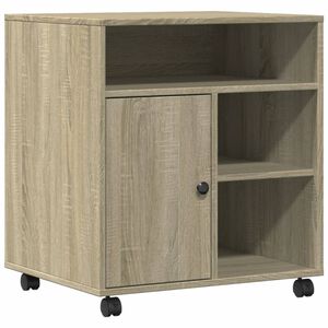 vidaXL Stojalo za tiskalnik s kolesi sonoma hrast 60x50x67 cm