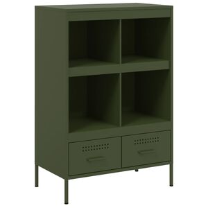 vidaXL Visoka omara olivno zelena 68x39x101,5 cm jeklo