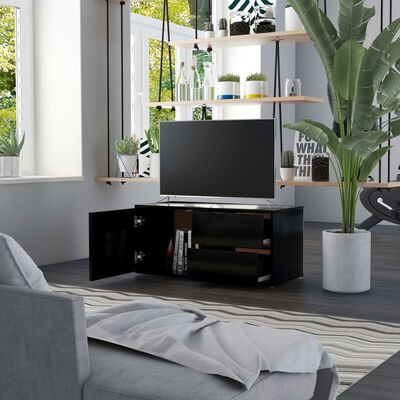 vidaXL TV omarica črna 80x34x36 cm iverna plošča