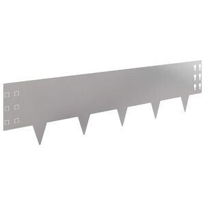vidaXL Robovi trave 10 kos 100 x 25 cm Jeklo Srebrna
