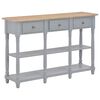 vidaXL Konzolna mizica MDF 120x30x76 cm siva