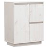 vidaXL Komoda bela 60x34x75 cm trdna borovina