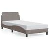 vidaXL Posteljni okvir z vzglavjem Dover taupe 90x200cm blago