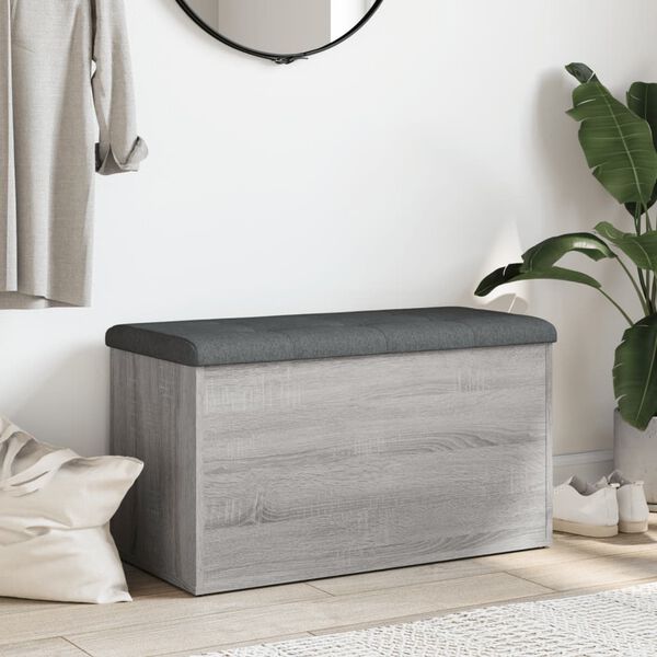 vidaXL Klop za shranjevanje siva sonoma 82x42x45 cm inženirski les