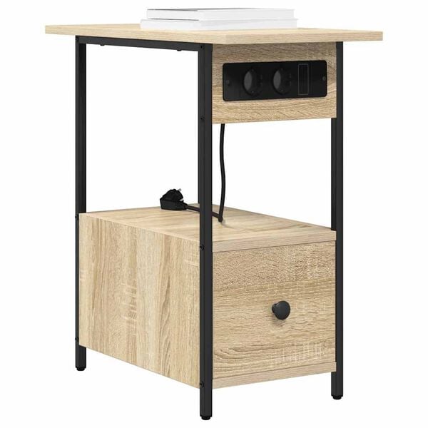 vidaXL Nočna omarica Sonoma hrast 60 x 30 x 61 cm Konstruiran les