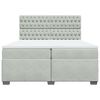 vidaXL Box spring postelja z vzmetnico svetlo siva 200x200 cm žamet