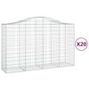 vidaXL Obokane gabion ko&scaron;are 20 kosa 200x50x120/140cm pocinkano železo
