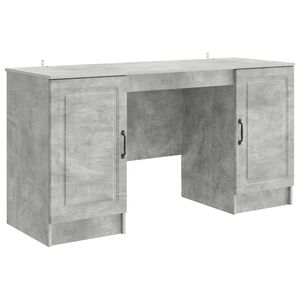 vidaXL Miza Betonsko siva 142,5 x 50 x 75 cm Inženirski les