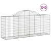 vidaXL Obokane gabion ko&scaron;are 40 kosov 200x50x80/100 cm cinkano železo