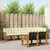 vidaXL Zunanja garnitura za sedenje z blazino 8 pcs Naravna in smetana
