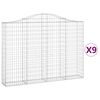 vidaXL Obokane gabion ko&scaron;are 9 kosov 200x30x140/160cm pocinkano železo
