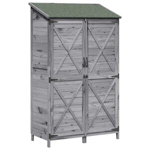 vidaXL Vrtno skladi&scaron;če Siva 106 x 56 x 176,5 cm Trdna smreka