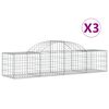 vidaXL Obokane gabion košare 3 kosi 200x50x40/60 cm pocinkano železo