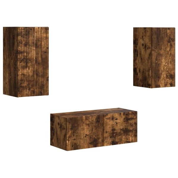 vidaXL Komplet TV omaric 6 pcs Dimljeni oreh Konstruiran les