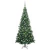 vidaXL Umetna osvetljena novoletna jelka z bunkicami L 240 cm zelena