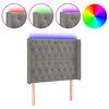 vidaXL LED posteljno vzglavje svetlo sivo 103x16x118/128 cm žamet