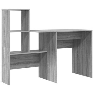 vidaXL Miza Siva Sonoma Inženirski les 131,5 x 50 x 106,5 cm