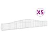 vidaXL Obokane gabion ko&scaron;are 5 kosi 400x30x40/60 cm pocinkano železo
