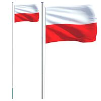 vidaXL Zastava Poljske in drog 6,23 m aluminij