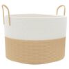 vidaXL Ko&scaron;ara za shranjevanje bež in bela &Oslash;51x33 cm bombaž