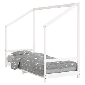 vidaXL Otro&scaron;ki posteljni okvir bel 80x200 cm trdna borovina