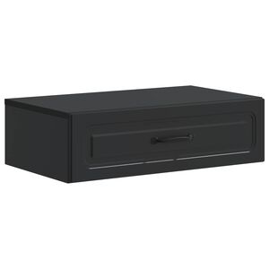 vidaXL Stenska stranska miza Črna 59 x 34,5 x 17 cm Inženirski les