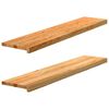vidaXL Podloge za stopnice 2 kosa rjave 120x25x2 cm trdna hrastovina