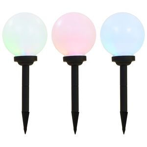 vidaXL Zunanje solarne svetilke 3 kosi LED okrogle 20 cm RGB