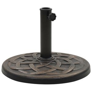 vidaXL Podstavek za senčnik okrogel poliestrska smola 11 kg bronast
