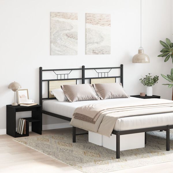 vidaXL Nočna omarica 2 pcs Črna Orehovina 40 x 30 x 40 cm