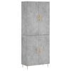 vidaXL Visoka komoda betonsko siva 69,5x34x180 cm inženirski les