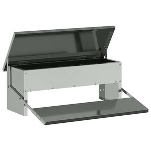 vidaXL Hranilka za pi&scaron;ke s pedali srebrna 48,5 x 39,5 x 19 cm