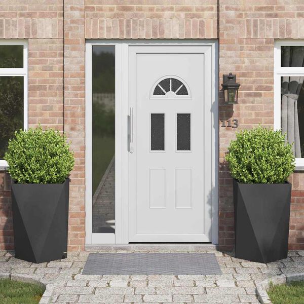 vidaXL Cvetlično korito 2 pcs Črna 50 x 50 x 75 cm Jeklo