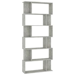 vidaXL Knjižna omara/paravan betonsko siva 80x24x192 cm iverna plo&scaron;ča