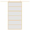 vidaXL Drsna vrata zlata 102,5x205 cm mat ESG steklo in aluminij