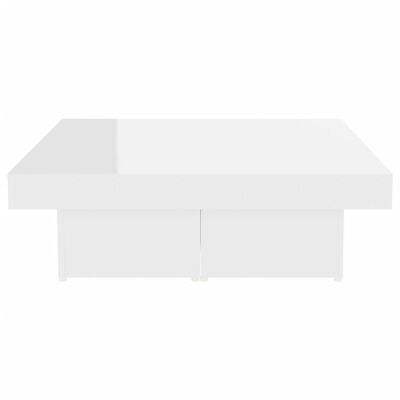 vidaXL Klubska mizica visok sijaj bela 90x90x28 cm iverna plošča