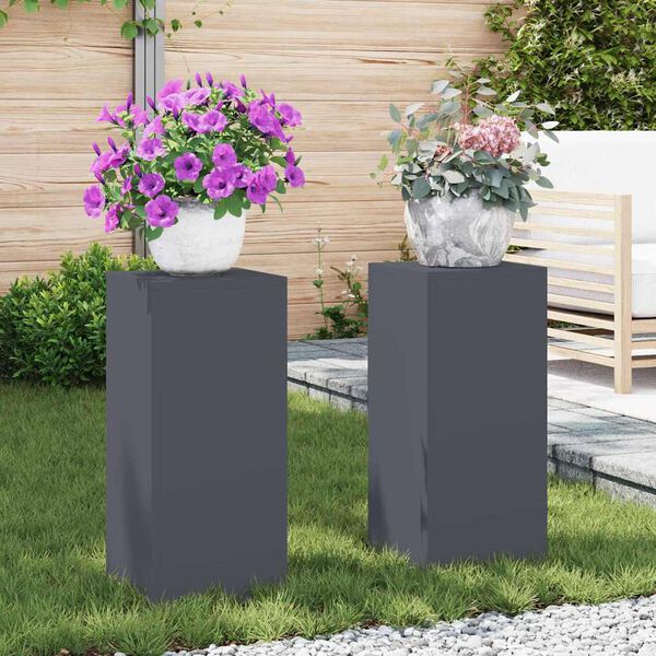 vidaXL Stojalo za rastline 2 pcs Antracit 24 x 24 x 55 cm Jeklo