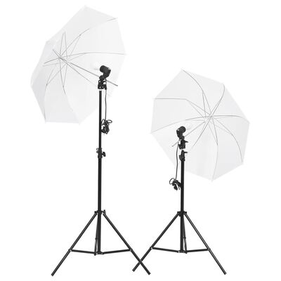 vidaXL Komplet za fotografski studio z lučmi, platnom in reflektorjem